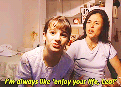 monica-geller:   12 year old Lea Michele and her mom talking about sex [x]   Lea :D