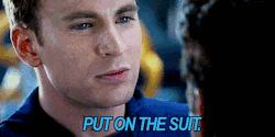 iwantcupcakes:  “Put on the suit.”  Steve needed to relax about this.  Swear to God, he suggested this two or three times.