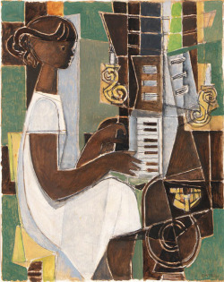 poboh:  Girl Playing Piano, Georges Dayez. French (1907 - 1991) 