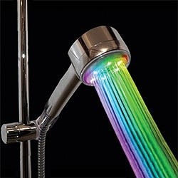 liebelied:   shower head that turns water rainbow colors                           + bath tiles that change color according to heat                            = don’t take a shower if you’re on any kind of hallucinatory drugs 