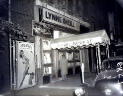 A vintage 50&rsquo;s-era photo highlights an appearance by Lynne O'Neill at the &lsquo;Village Paradise&rsquo; nightclub, in NYC&rsquo;s Greenwich Village..