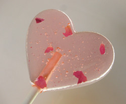 rose petal heart lolly pops