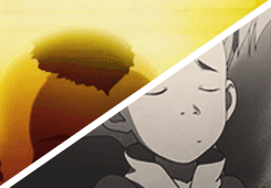 aangings-deactivated20140214:  Aang through the years  I was scrolling down when this gif froze and it showed a 4-eyed baby Aang 