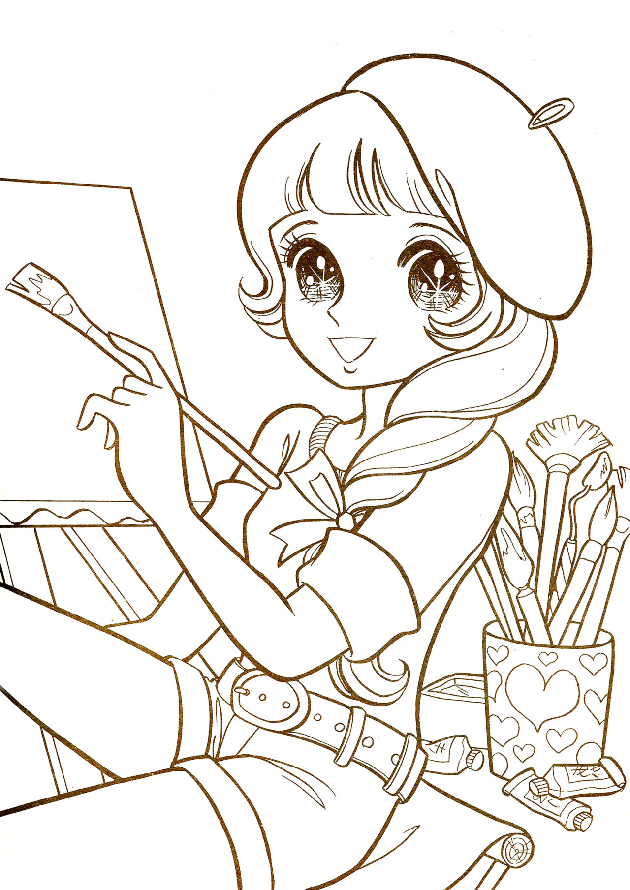 manga women coloring pages for adults - photo #31