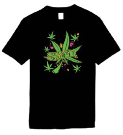 Funny Pot Themed T-Shirts (Go Green Neon Pot Marijuana Leaf) Humorous Drug Mary Jane Slogans Comical Sayings Tee Shirt; Great Gift Ideas for Adults, Men, Women, Boys, Youth, &amp; Teens, Collectible LOL Novelty Shirts