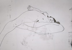 line drawing / nude on side
