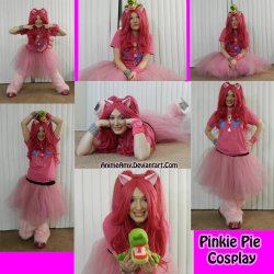 strawberryslashes:  summerflightcamp:  Pinkie Pie Cosplay - by AnimeAmy.  Best cosplay.  Hey i know her! Never seen this cosplay though. omg &lt;3 Kinda makes me want to put my Twilight Sparkle outfit back together (and fix the hastily done parts that