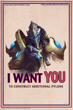 theawkwardgamer:  Protoss Poster Free Version by ProlificPen 