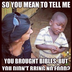 Shorty can&rsquo;t eat no books dog!! #funny #ChristianLogic #Don'tNeedBiblesWeNeedFood #Truth (Taken with Instagram)