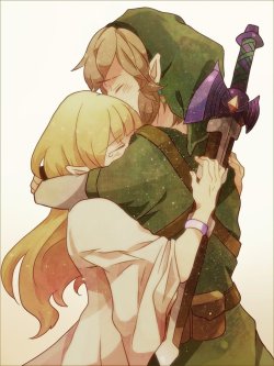 Link and Zelda Embrace