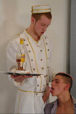 corkfuxbud:  one of the pleasures/dangers of being a waiter. stand too close to a faggot and heâ€™ll have your cock out to worship in 3 seconds. 