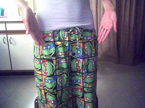 does anybody else get ninja turtle pajama pants from walmart and think they smell delicious because of that newly bought smell or is that just me  