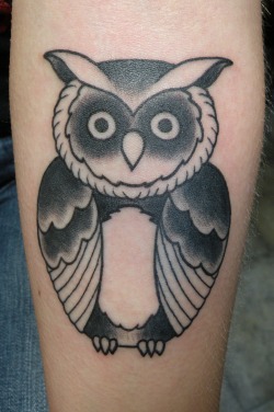 fuckyeahtattoos:  My owl was done by James at underground ink in Thunder Bay, Ontario. It represents wisdom, and is on my forearm where I can always see it as a reminder to use it in all situations. I get numerous compliments on it almost every day, I
