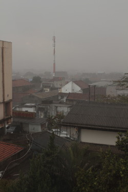 Heavy rain in Bandung, Indonesia