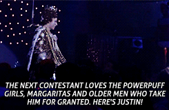 kinneysexual:   Anonymous asked you: Can you make a photoset with the guys (Brian, Emm, Ted and Michael) reactions when Justin started to dance at The King of Babylon? It would be awesome :3   this scene was priceless