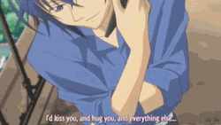 kidakatherine:  OMG!! &lt;3 This was from the last season of Shugo Chara. It was when Ikuto was already in Paris. Sighs~ He tries to comfort Amu saying stuff of how much he would hug, kiss, and hold her &lt;3 Kya~ =)