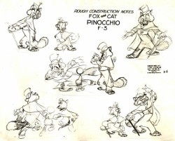 rotoscopers:  Character Model: Pinocchio (1940) -  Honest John (or J. Worthington Foulfellow - by Norm Ferguson  I&rsquo;m into this guy so much 
