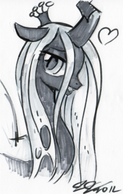 edinpony:  John Joseco drew this amazing Chrysalis for me at Trotcon. Squee! &lt;3  Yeah! I remember this one! I was sad to part with it. Thanks for the scan!