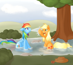 theponyartcollection:  Wet Fun by *RatofDrawn 