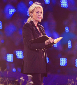 fiftyshadesen:  Harry Potter author J.K. Rowling takes part in the opening ceremony of the London 2012 Olympic Games on July 27, 2012 at the Olympic Stadium in London. 