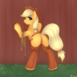 hic-sunt-equi:  “Y’all like them chaps, don’t cha.” Because Applejack is best pony and Doxy’s Applechaps are just perfect.  *dead* That expression is just amazing. And that round and nice behind&hellip; wow.