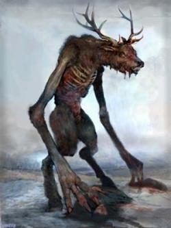  broomsticksandspellcraft:  teratomarty:  diarrheaworldstarhiphop:  The Wendigo is a spirit of famine from the folklore of the Algonquian peoples of the Great Lakes and much of Canada east of the Rockies. It is common in Midwestern horror stories and