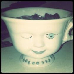 awkwardcosette:  I can’t believe I actually own this. #wtf #creepy #cup #idonteven #weird (Taken with Instagram)