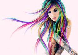 rainbow hair is beautiful.
