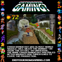 didyouknowgaming:  Crash Bandicoot.  Submitted by Face.   no kidding? Because isn&rsquo;t Ottsel the species that Daxter is in another Naughty Dog series?