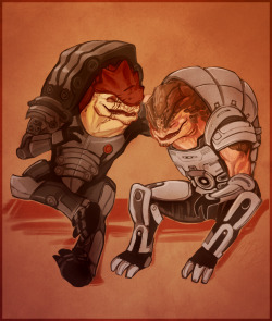 weissidian:  Commission for my friend Colton, Wrex and Grunt bein bros 