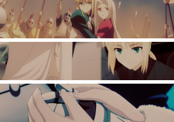 climbingonroofs:  Saber &amp; Irisviel - Oh ladies what part of ‘now kiss’ didn’t you hear (3/3) 