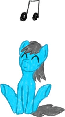 icy-sparks:  Back from vacation, and Icy is already bobbing his head to a silly little song only he can hear. :D (I love drawing when you’re not working hard and you don’t care how it turns out. Also, crayon ponies are fun and easy. :D)  gah, this