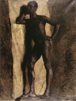 blastedheath:   Émile Friant (French, 1863-1932), Académie d’homme noir debout, 81.5 x 65 cm.  