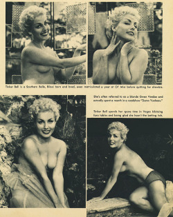   Tinker Bell    A page from a pictorial on Tinker, scanned from the June ‘61 issue of ‘FROLIC’ magazine..  