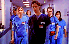lostyourway:  Surgical and medical interns are kind of like two rival gangs, not real gangs, more like those cheesy gangs you see in Broadway musicals.       