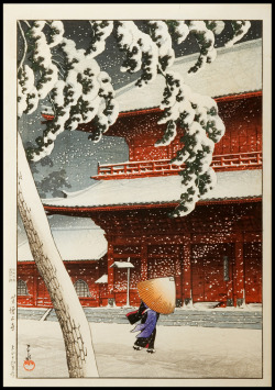 moika-palace:  Zojo Temple In The Snow by Hasui Kawase, 1925. 
