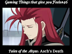 gamingthingsthatgiveyoufeels:  Gaming Things that give you Feels #46 Tales of the Abyss: Asch’s Death submitted by: kamikappify 