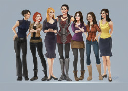 entwashian:  mizzmarvel:  vylla-art:  The Girls of Phase One. Alternate Title: Sif and her six tiny new friends.   