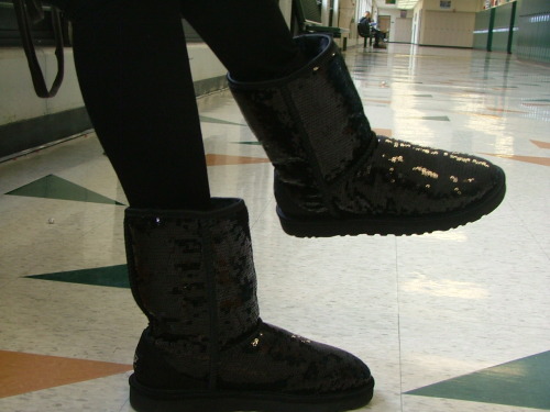 sequin black ugg boots
