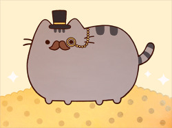 pusheen:  This extremely fancy Pusheen painting (40” x 30” acrylic on canvas) will be featured in the up coming C$C$ art show! 100% of the proceeds from this painting will be donated to the Brooklyn Animal Resource Coalition (BARC) Click here for