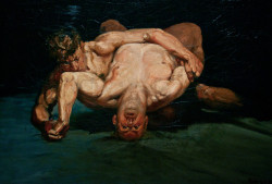 The Wrestlers, 1905, Oil on Canvas by George Luks Boston Museum of Fine Art