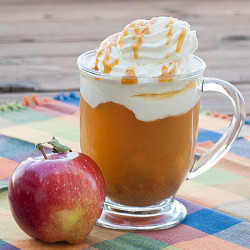 decemberslullaby:  Hot Caramel Apple Cider Ingredients 8 cups or &frac12; gallon apple cider &frac14; cup brown sugar &frac14; cup caramel ice cream topping (I used Smuckers) whipped cream, optional extra caramel ice cream topping, optional Instructions