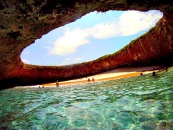 beautyinmyeye:  Hidden Beach on Marieta Islands, off the coast of Puerto Vallarta, Mexico  Not gunna lie&hellip;. Kinda looks like a place where you would find the Selkie Tribe from FFCC: Crystal Bearers.