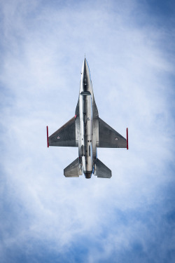 youlikeairplanestoo:  This Royal Norwegian Air Force F-16 looks great from underneath. Good timing in this shot! Photo by Jørund Myhre.