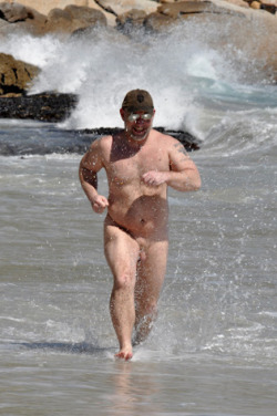 brentcage:  Nude beach run #2 More on Cageland: http://brentcageland.blogspot.com/ BCxx