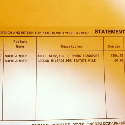 Ambulance bill came today, ofcourse they would spell my name wrong -__- SUKHIJINDER (Taken with Instagram)