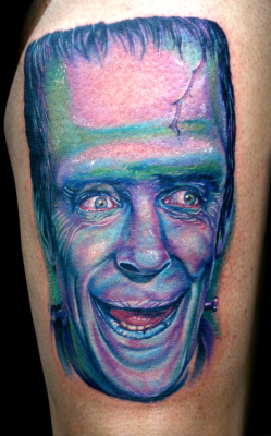 cecilporterstudios:  Herman Munster best of Day MusInk ‘09 with Lily Munster on a separate client on a separate day