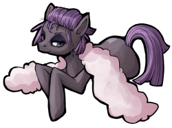 thedeedeedee:  pony-potential:   “Black Snooty, Fancy Blind pony. no real story to her. She has a bad case of Coloboma which left her blind. She enjoys going to Fancy Parties, operas, and wearing exotic outfits… and occasionally rubbing against