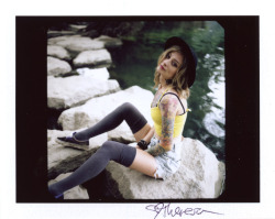 This was about the time it stopped being freezing and the sun came out.  Theresa Manchester, instant film by Ramon Spaeti