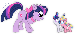 ask-cutetwinkiepie:  Twilight: Clap your hooves and do a little shake. This is a dance me and your mother used to do when we were younger. Foals: Ooh~ — ((Meet Twilight Song and Ariana Dawn, Cadance and Shining Armor’s foals~))  D'AWWW! *splodes from